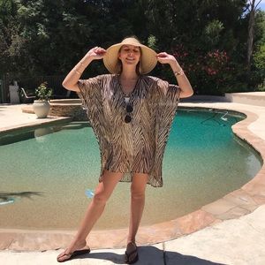 Exotic Chiffon Brown Beach Cover Up